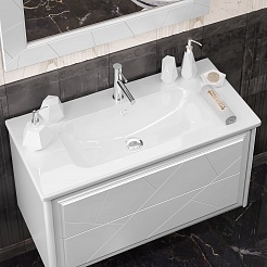 Opadiris Мебель для ванной Луиджи 100 подвесная белая матовая – фотография-6